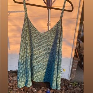 Torrid Size 4 Blue Patterned Chiffon Tank Top